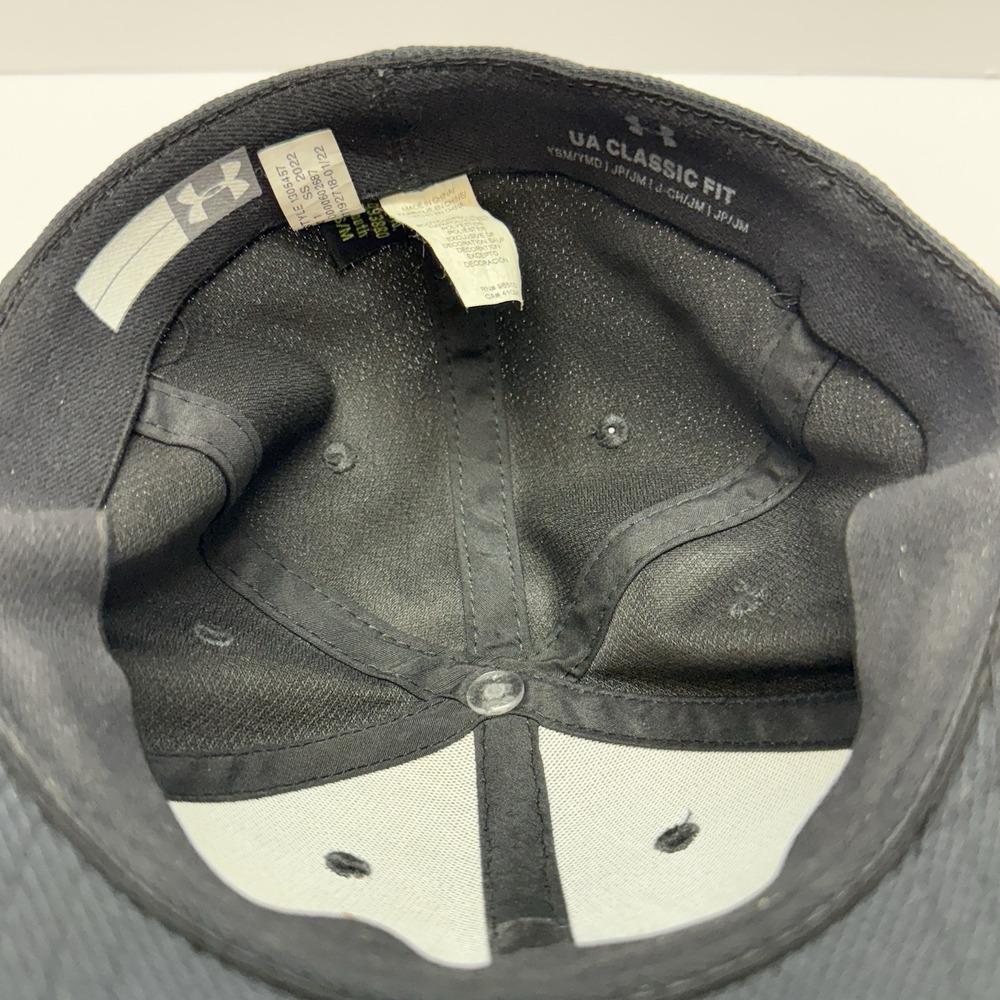 Under Armour Baseball Hat Men Youth S/M Logo Performance Polyester Black Solid - Picture 7 of 11